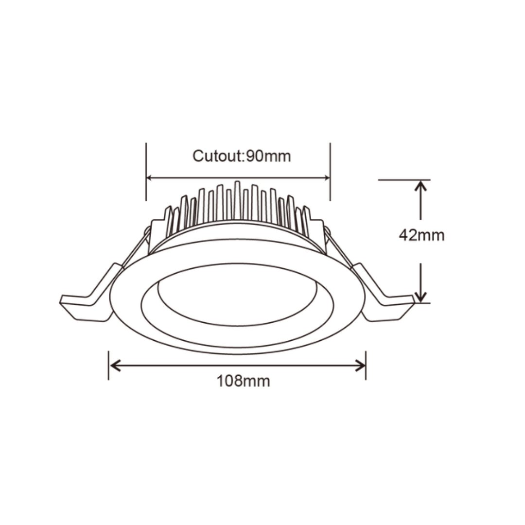 DL110C 13W Tri-Colour Dimmable Aluminium LED Downlight 90mm cut out-LED downlight-COPY